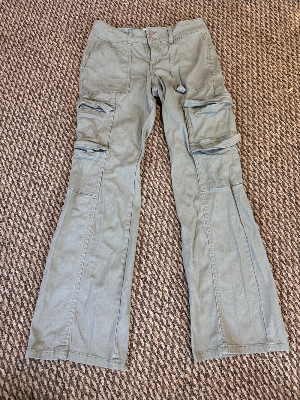 Celebrity Pink Light Sage Green Cargo Boot Cut Pants